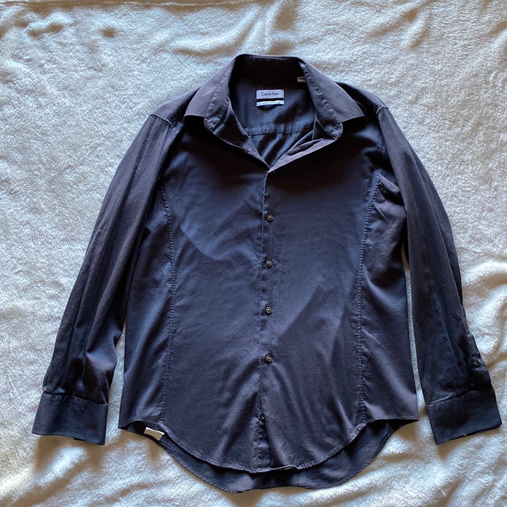 Mens Calvin Klein slim fit stretch dress shirt 16 32/33